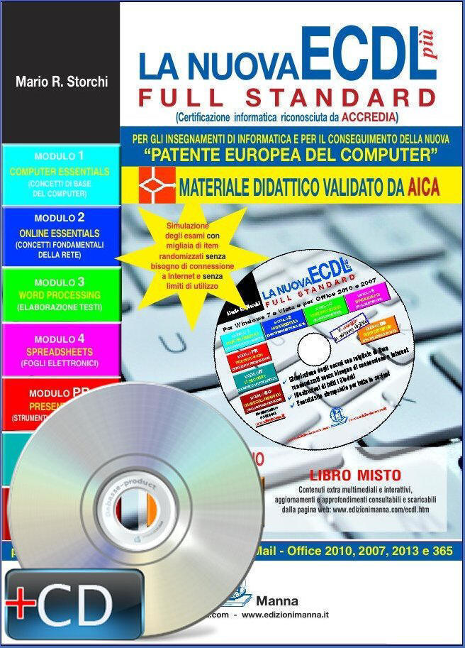 Manna Edizioni Nuova ECDL più libro Windows 7 Office 2010 con CD