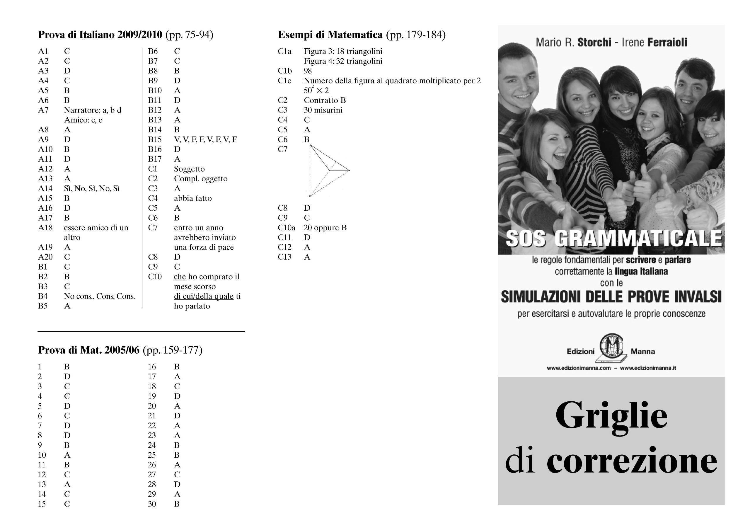 Manna Edizioni SOS grammaticale libro grammatica INVALSI