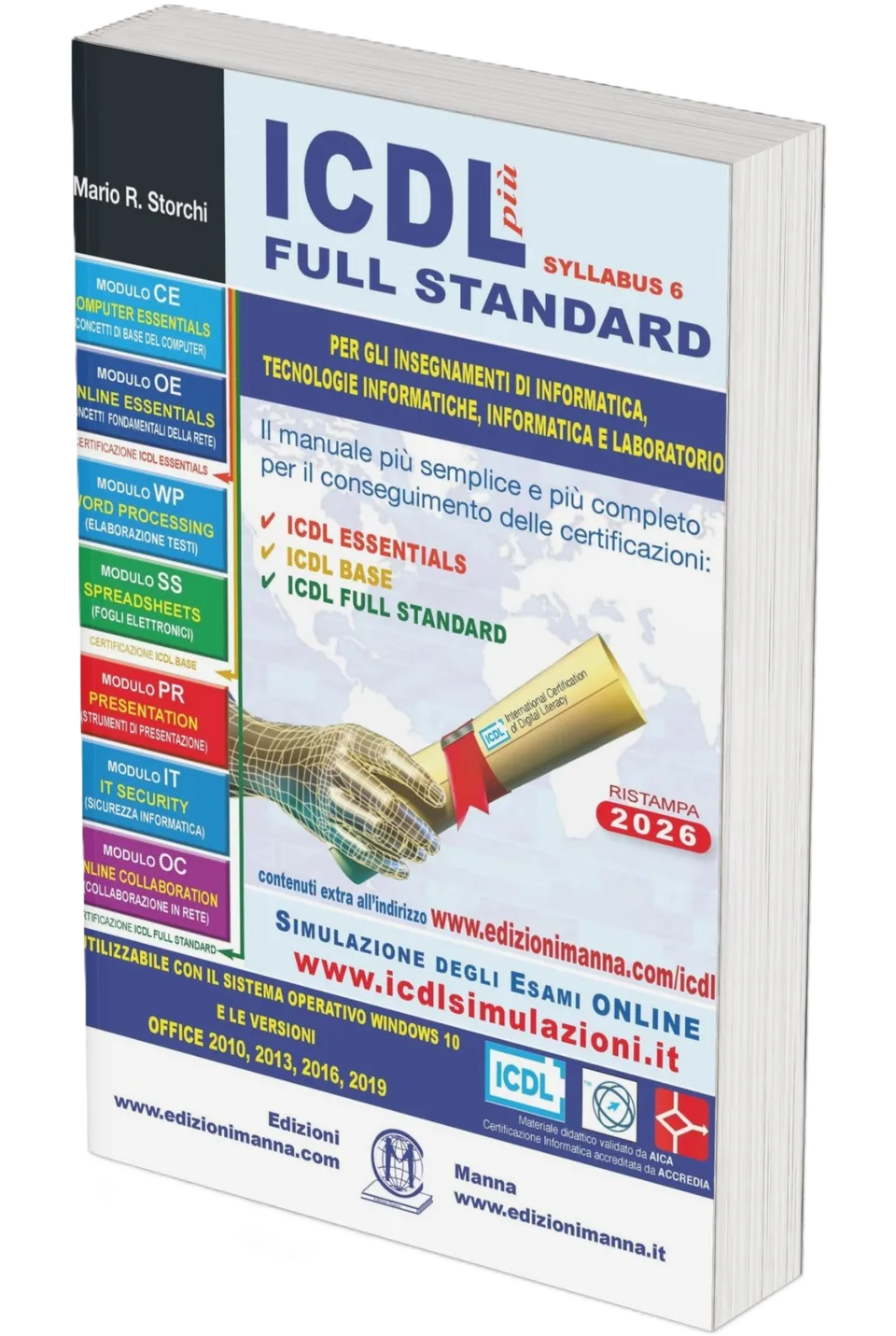Manna Edizioni ICDL più Full Standard libro 7 moduli ristampa 2026