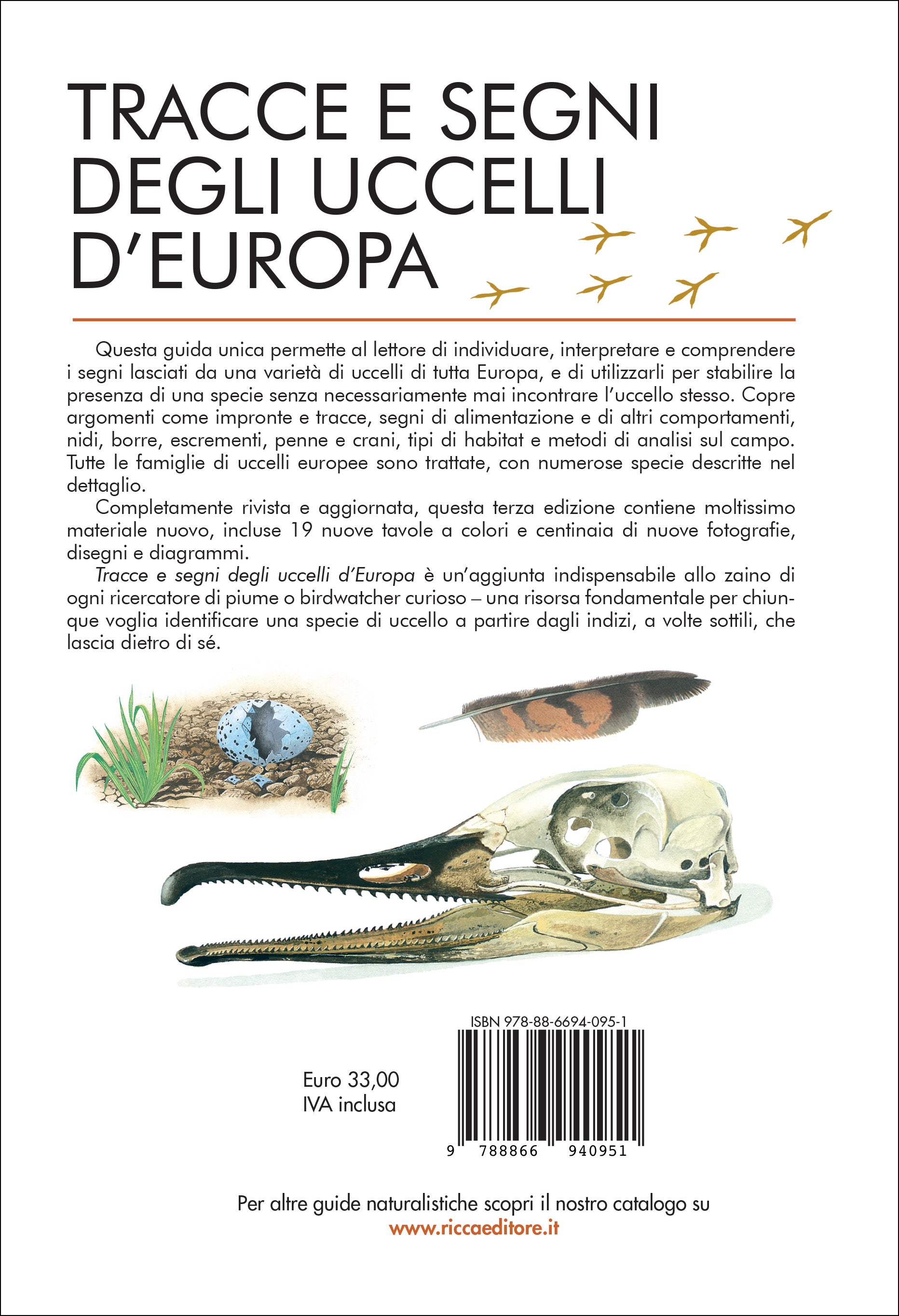 Ricca Editore Tracce e segni degli uccelli d'Europa terza edizione