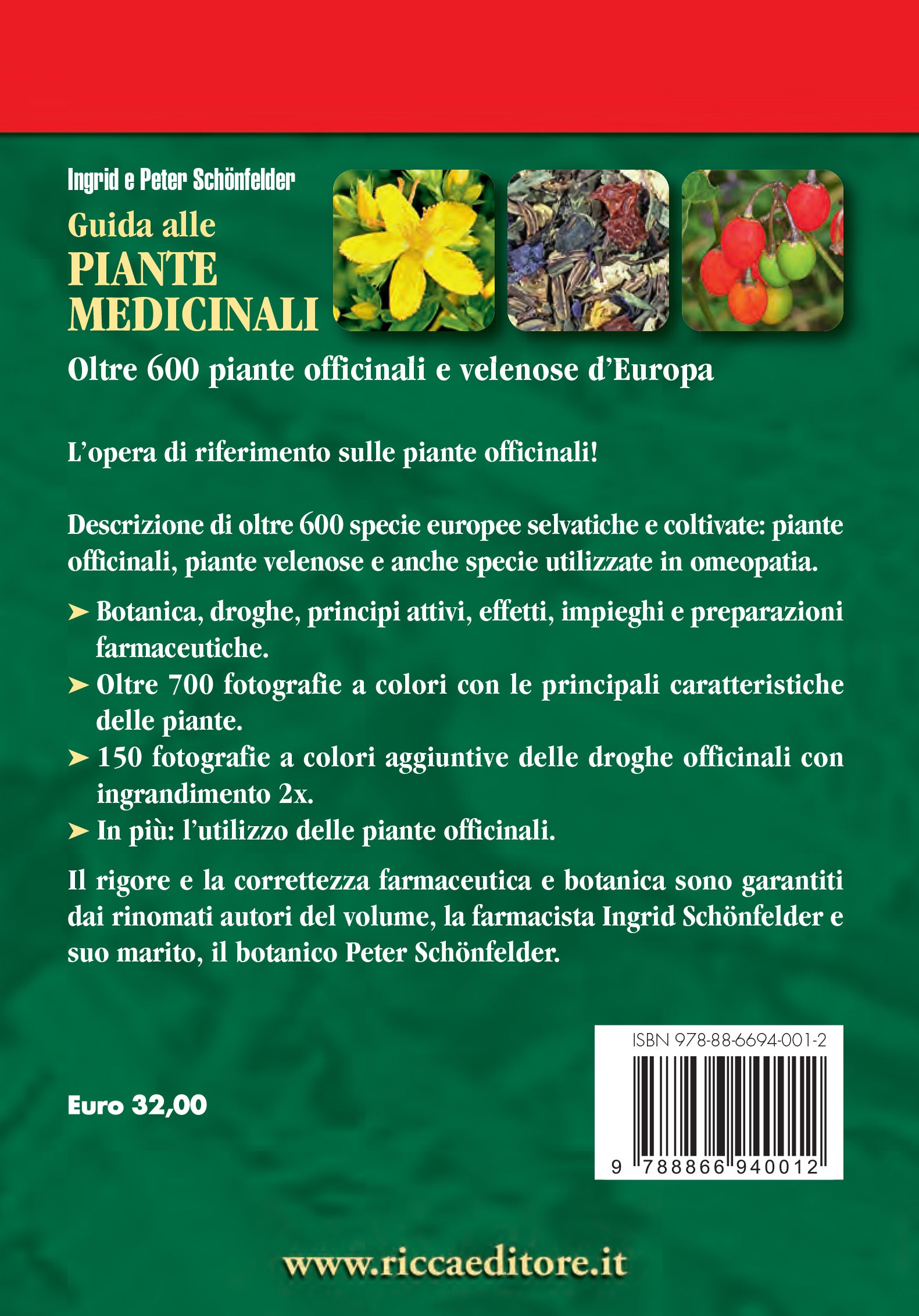 Ricca Editore Guida piante medicinali libro 600 specie foto