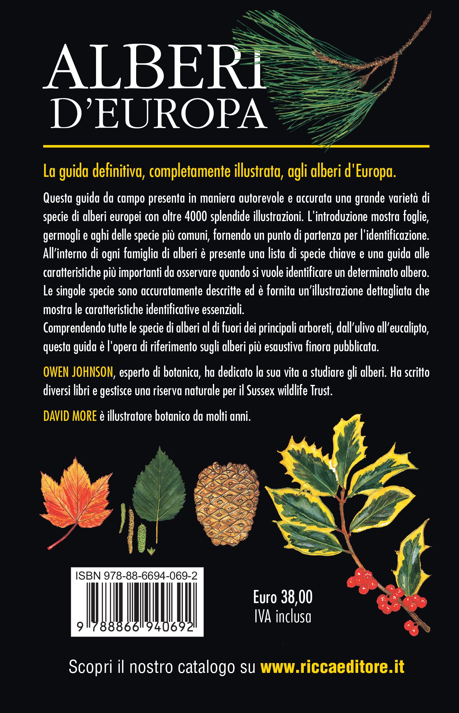 Ricca Editore Alberi d'Europa guida botanica 1600 taxa illustrata