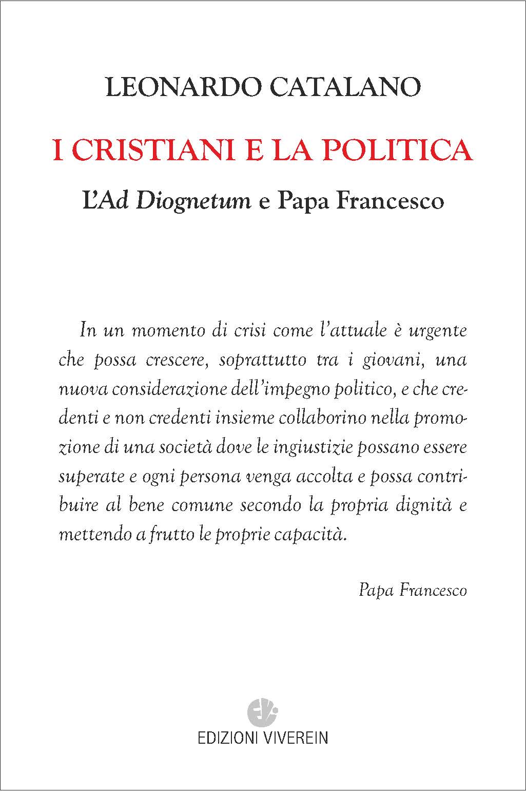 VivereIn Parva Itinera I cristiani e la politica libro Ad Diognetum