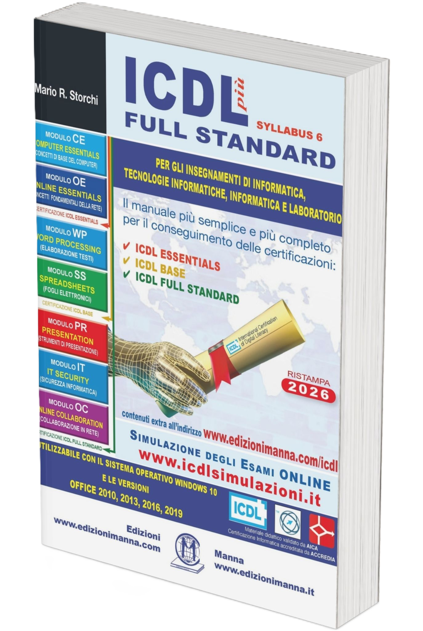 Manna Edizioni ICDL più Full Standard libro 7 moduli ristampa 2026