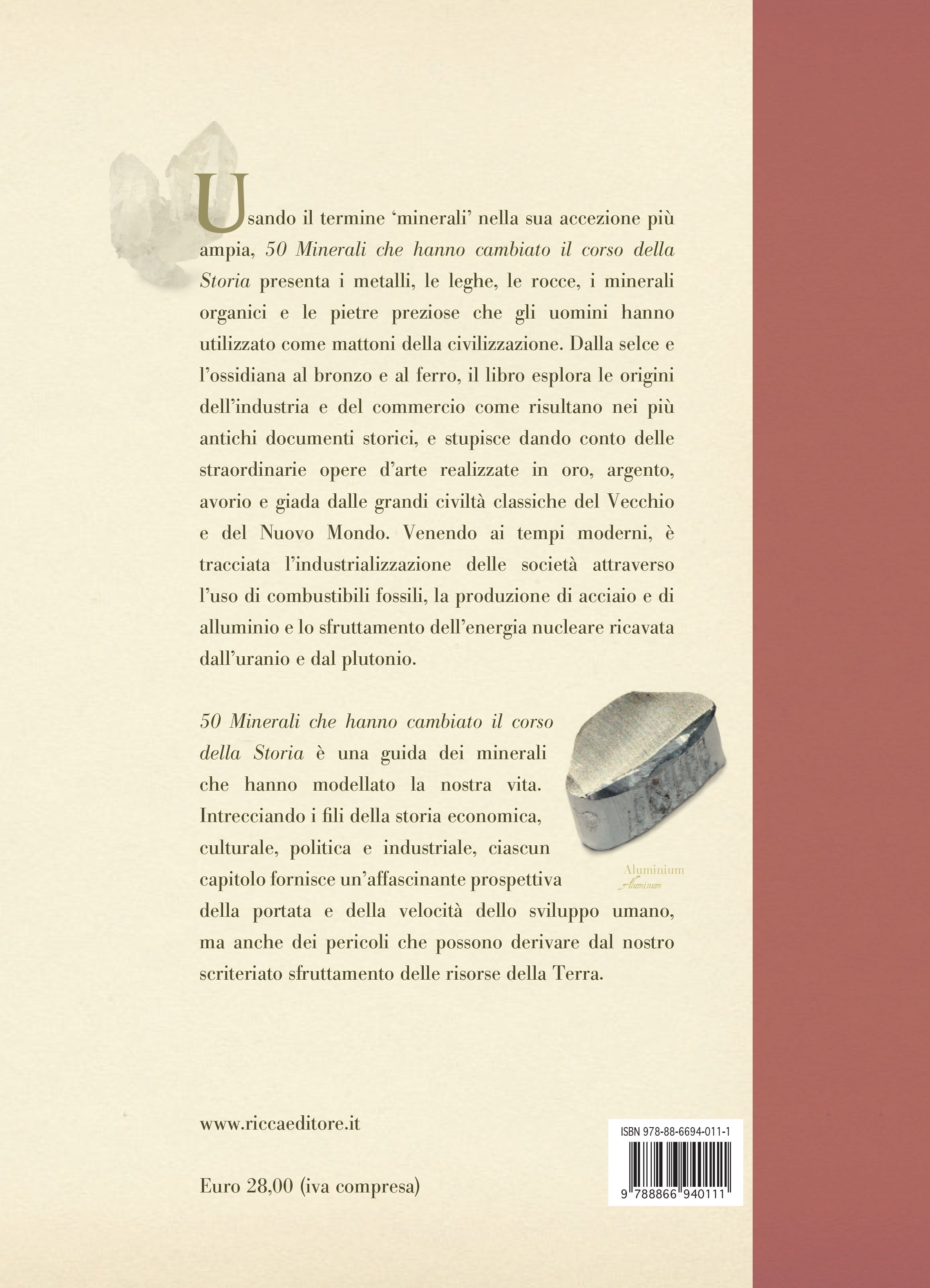 Ricca Storia e Natura 50 minerali libro saggistica storia
