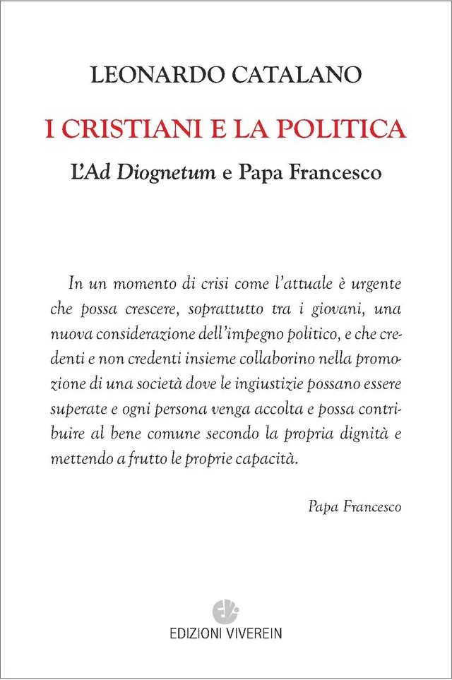 VivereIn Parva Itinera I cristiani e la politica libro Ad Diognetum