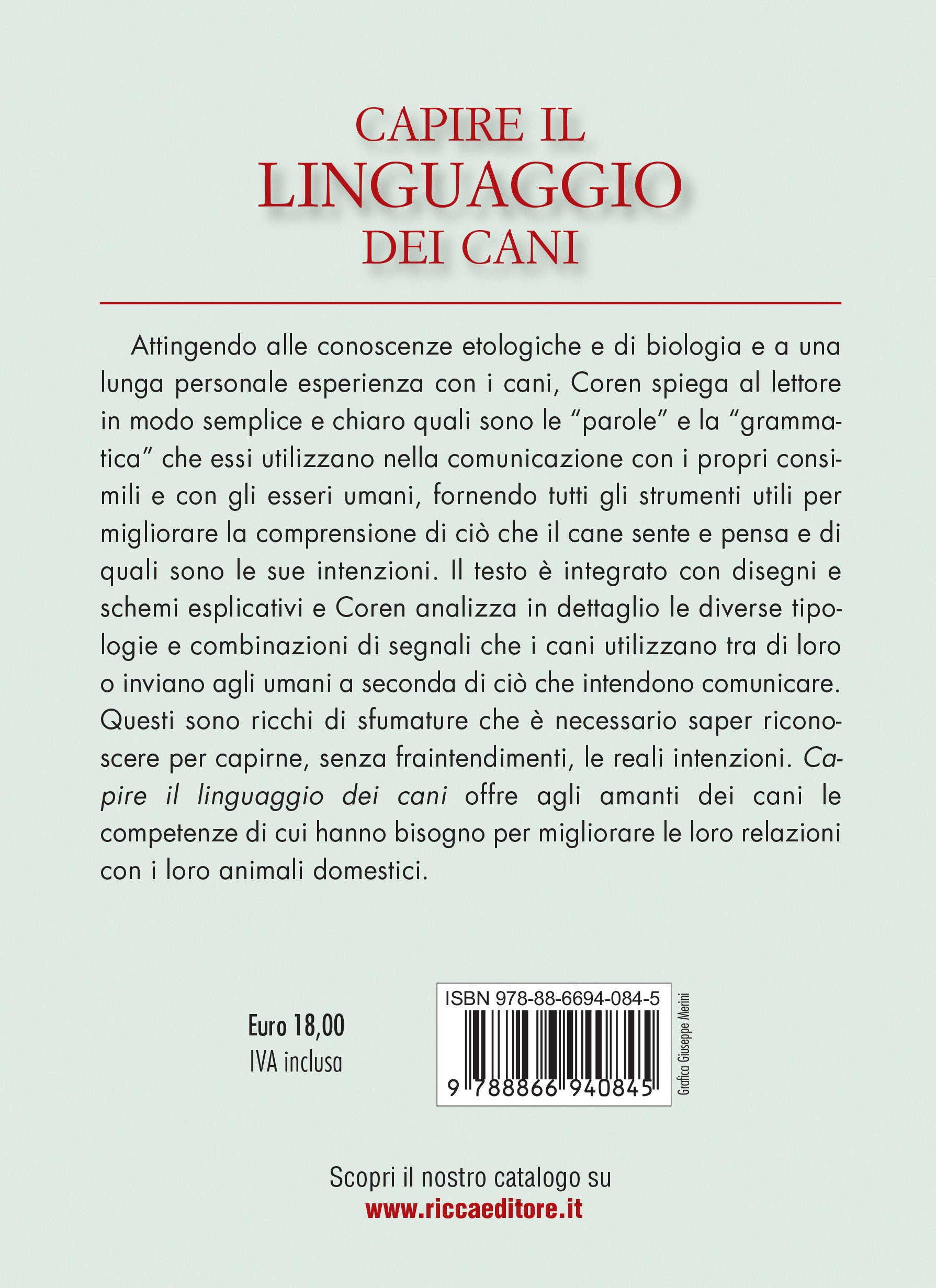 Ricca Editore Capire il linguaggio dei cani libro cinofilia