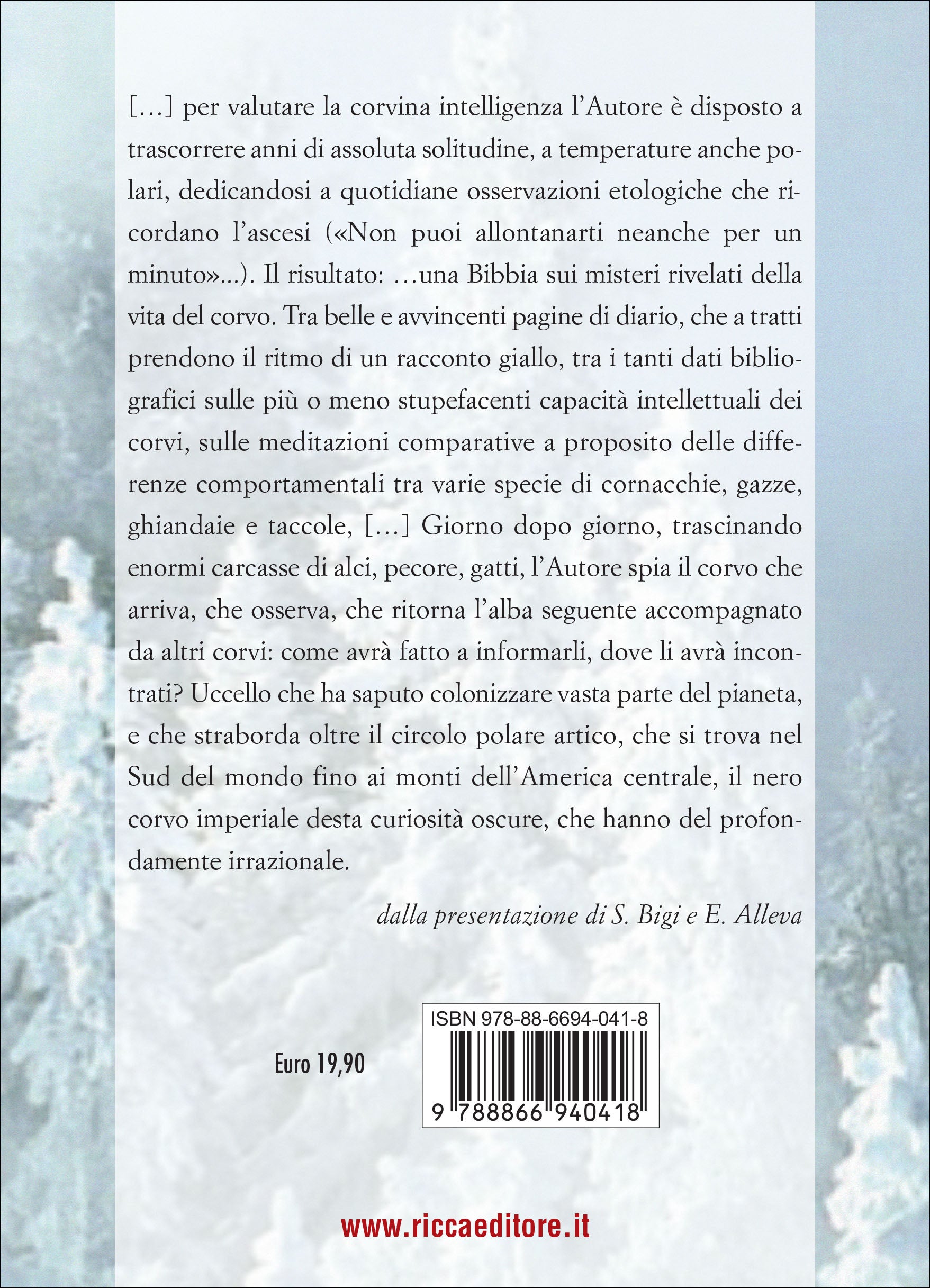 Ricca Editore Corvi d'inverno libro birdwatching corvo imperiale