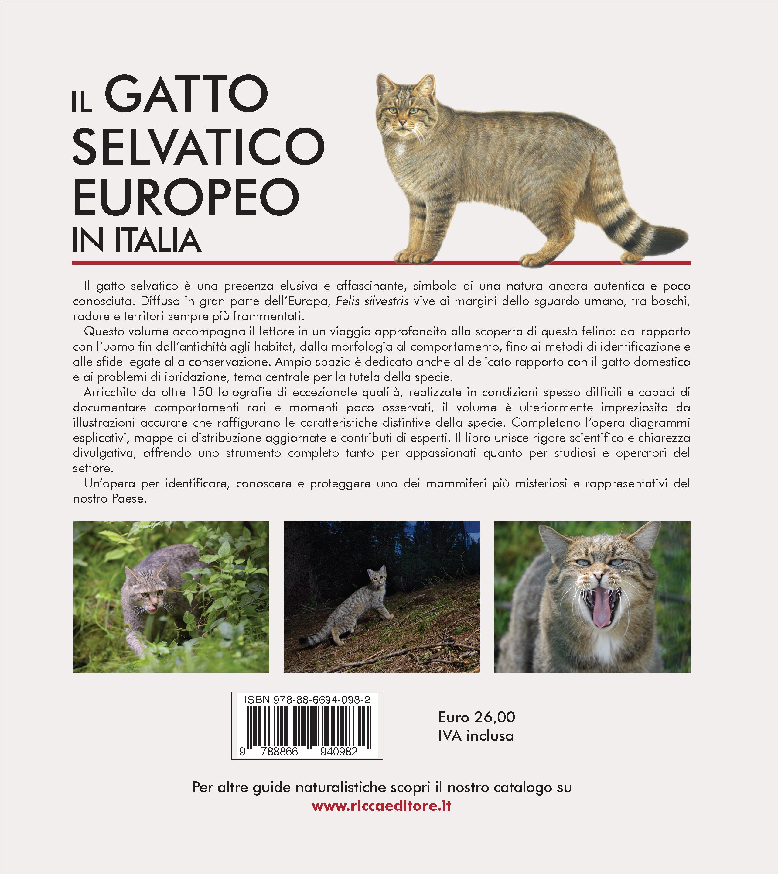 Ricca Editore Mammiferi Gatto selvatico europeo libro 150 foto