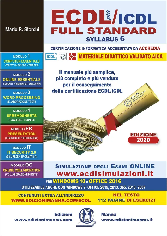 Manna ECDL più Full Standard Syllabus 6 manuale Windows Office
