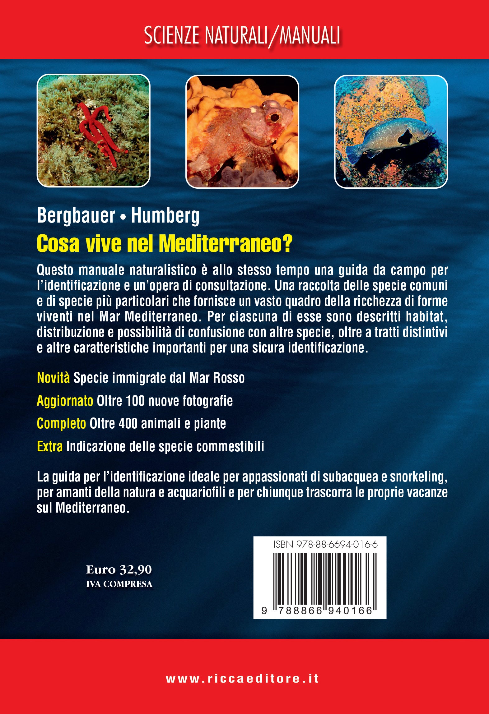 Ricca Editore Cosa vive nel Mediterraneo guida subacquea snorkeling