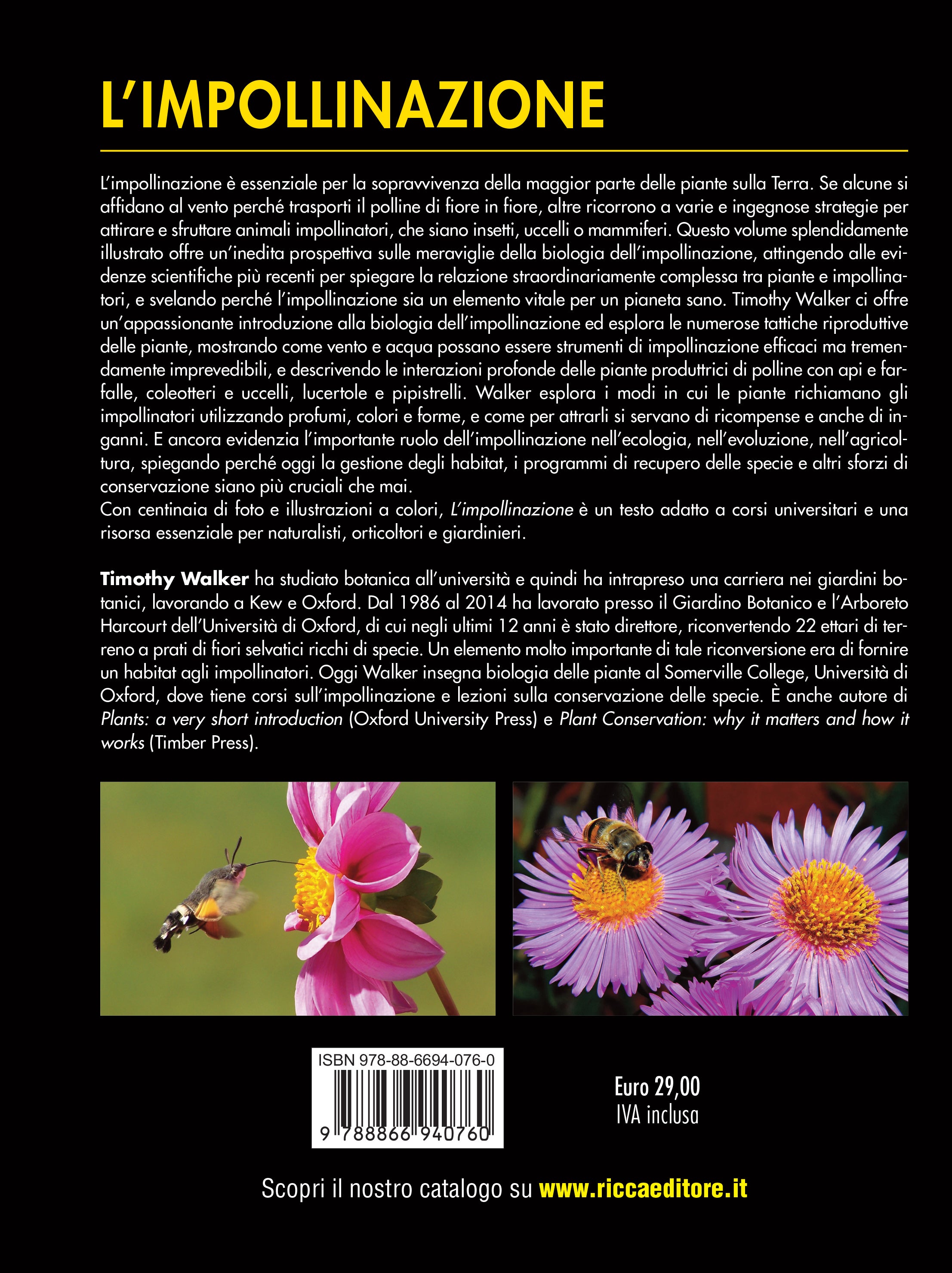 Ricca Editore L'impollinazione libro botanica illustrato piante impollinatori