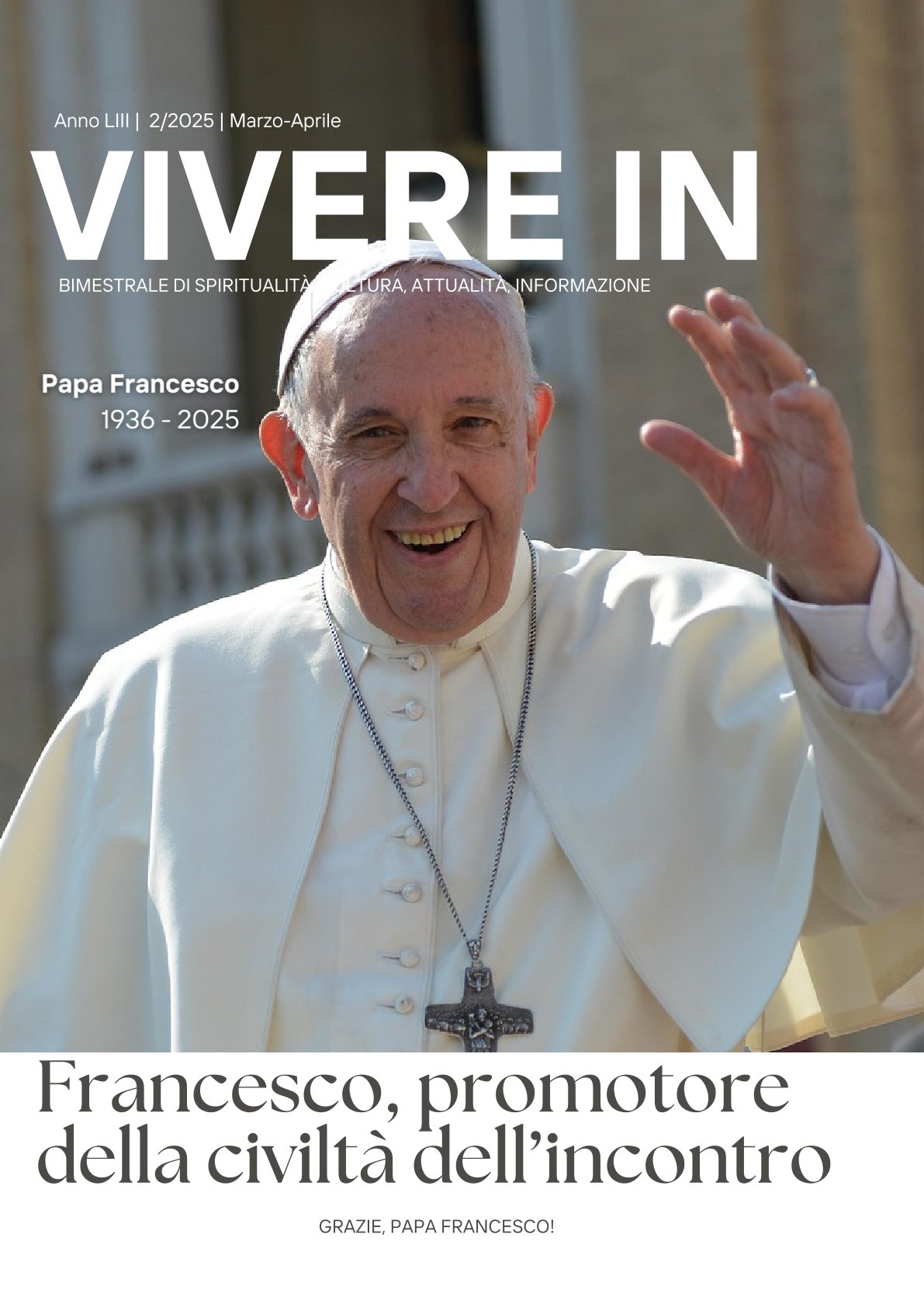 VivereIn Edizioni Rivista Vivere In 2/2025 rivista Papa Francesco