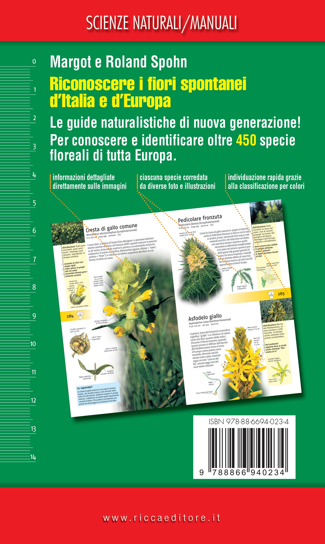 Ricca Editore Riconoscere i fiori spontanei libro tascabile 450 specie
