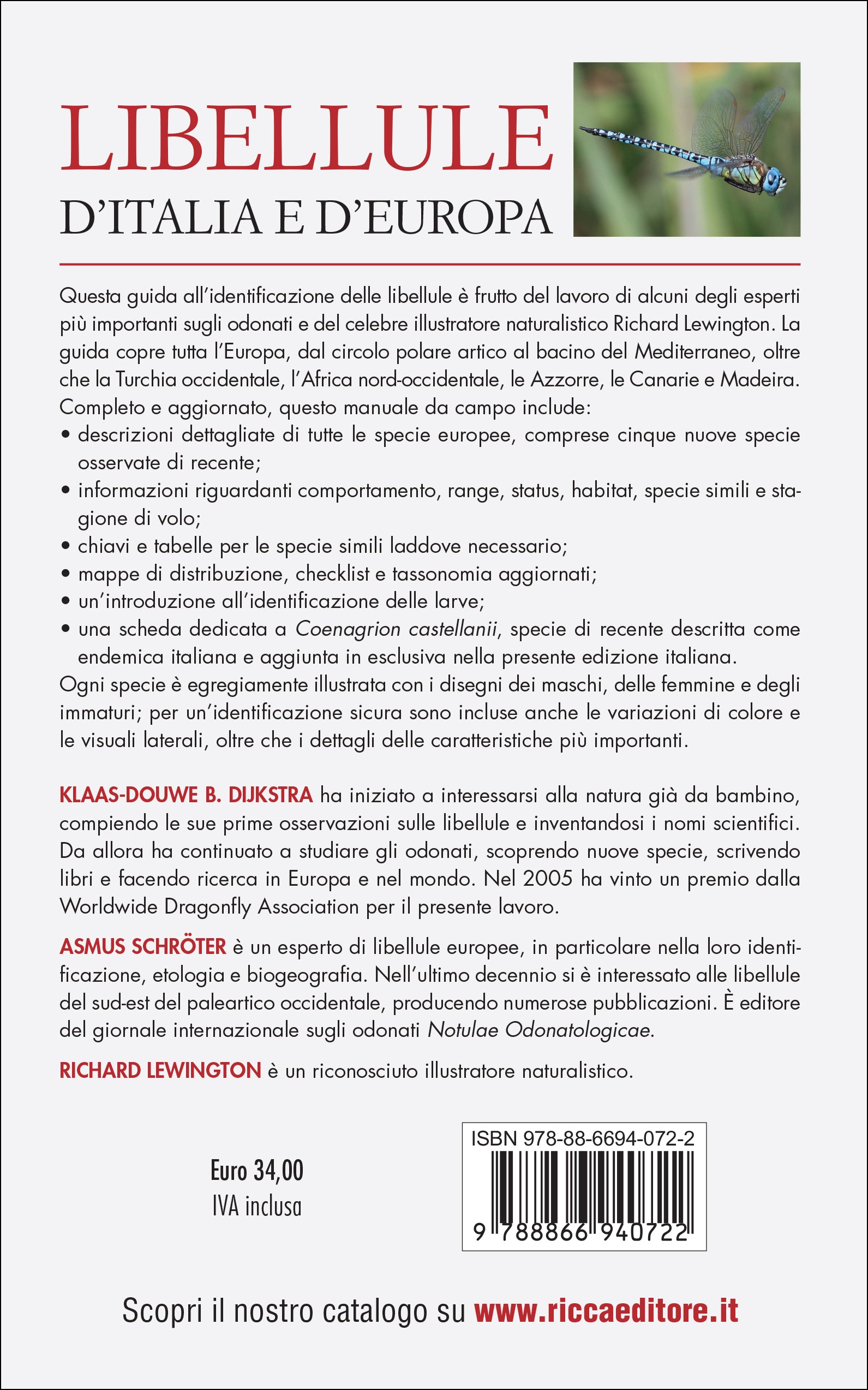 Ricca Editore Libellule d'Italia e d'Europa guida insetti 160 specie