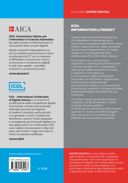 Manna Edizioni ICDL Information Literacy manuale ICDL