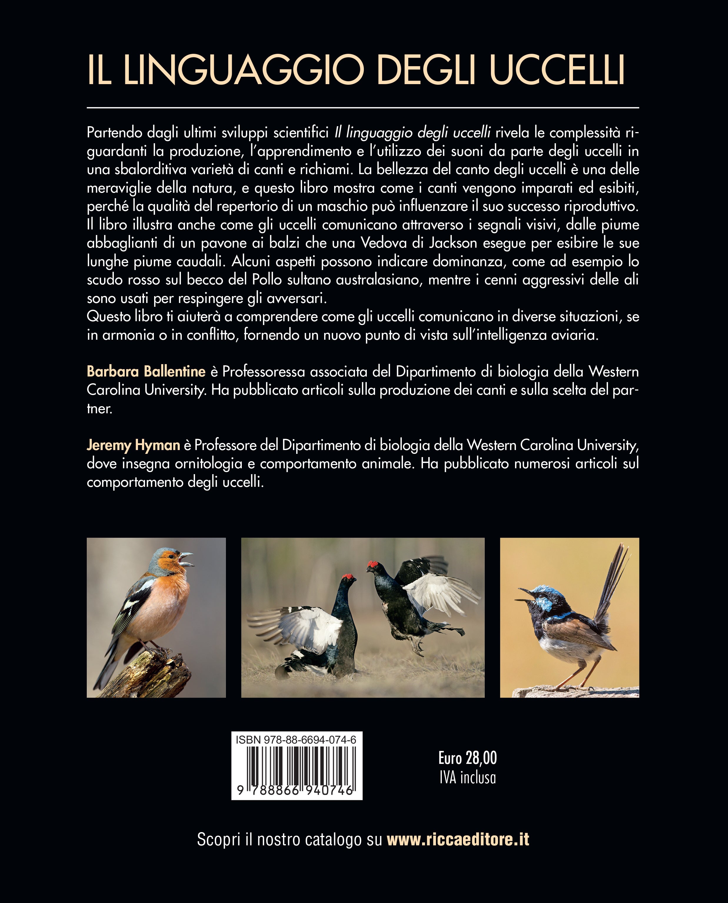 Ricca Etologia Il linguaggio degli uccelli libro canti