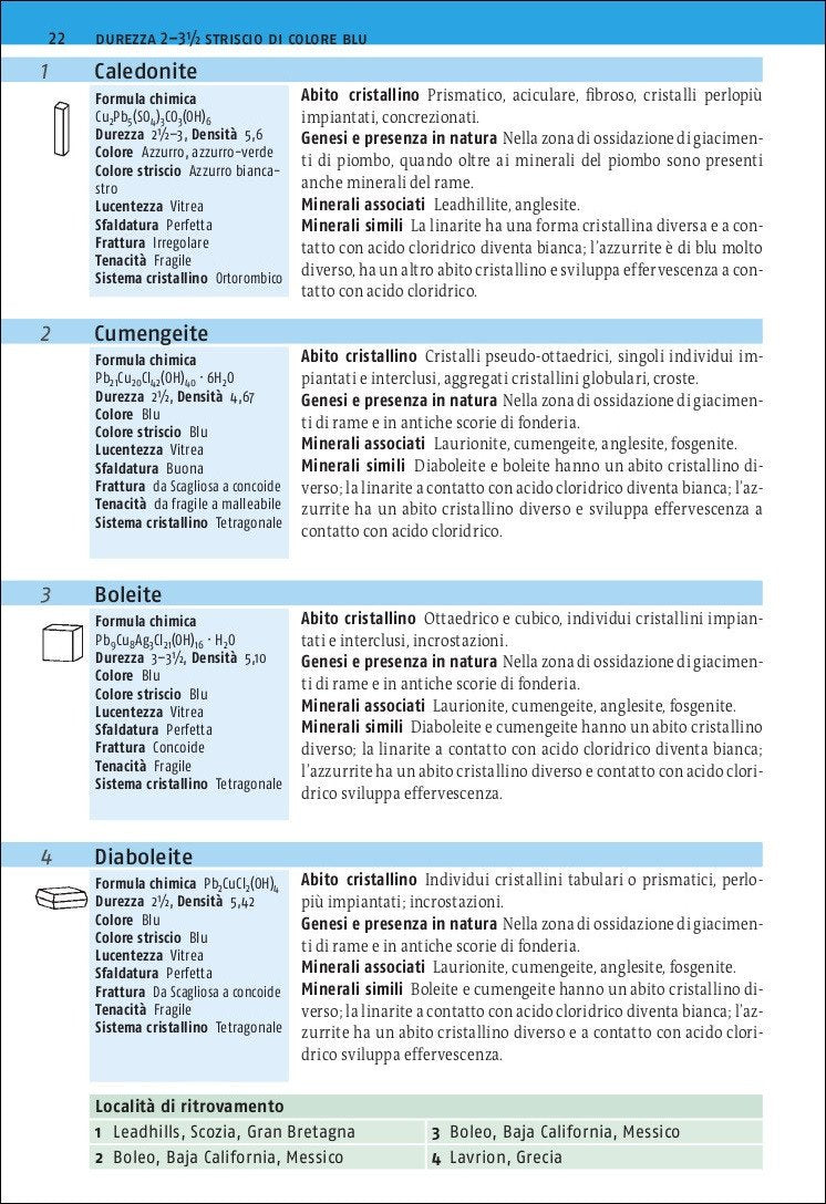 Ricca Editore Minerali Guida ai minerali libro 700 specie