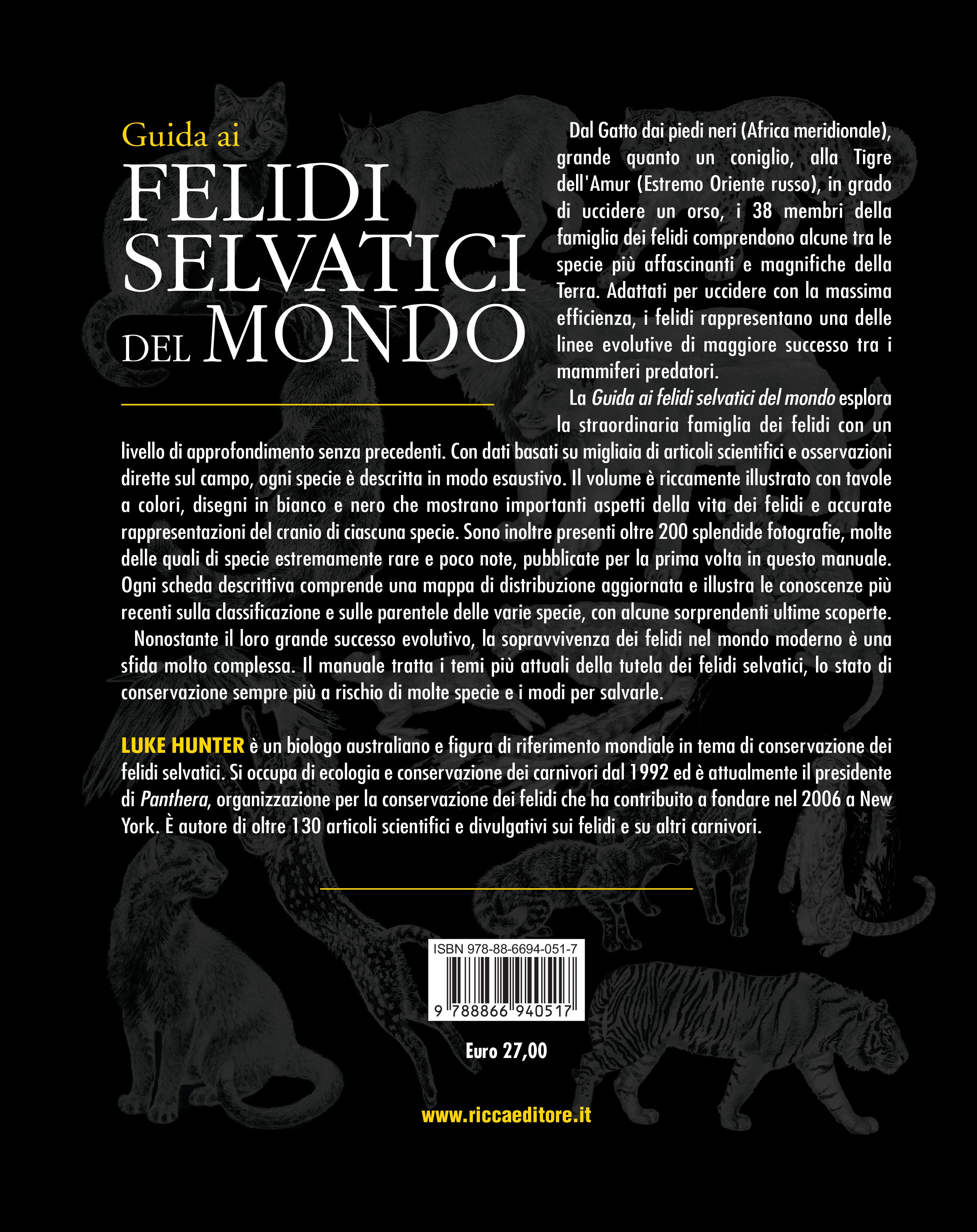 Ricca Editore Mammiferi Guida felidi selvatici libro 200 foto